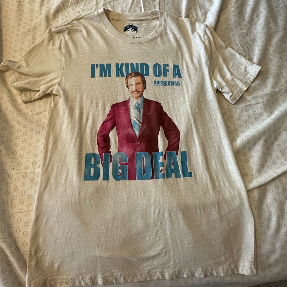 Anchorman ted burgundy lucky brand tshirt small